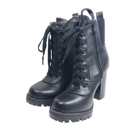 Top Moda Women's Size 6.5 Chunky High Heel Bootie Black - Picture 2 of 8